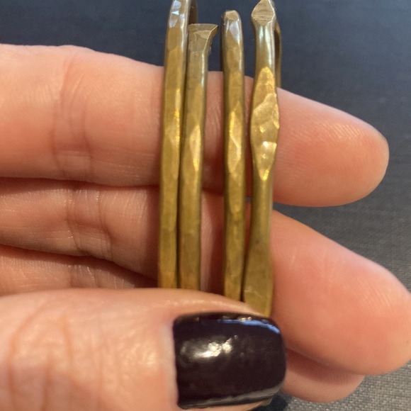 Set of four brass bangles - small wrists - Picture 2 of 7